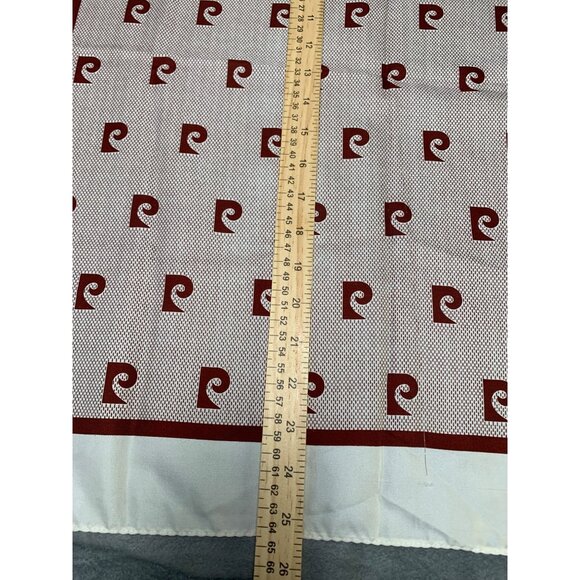 Vintage Pierre Cardin Paris Scarf 1970s Polyester Burgundy Pattern 34"x34" - Picture 5 of 6